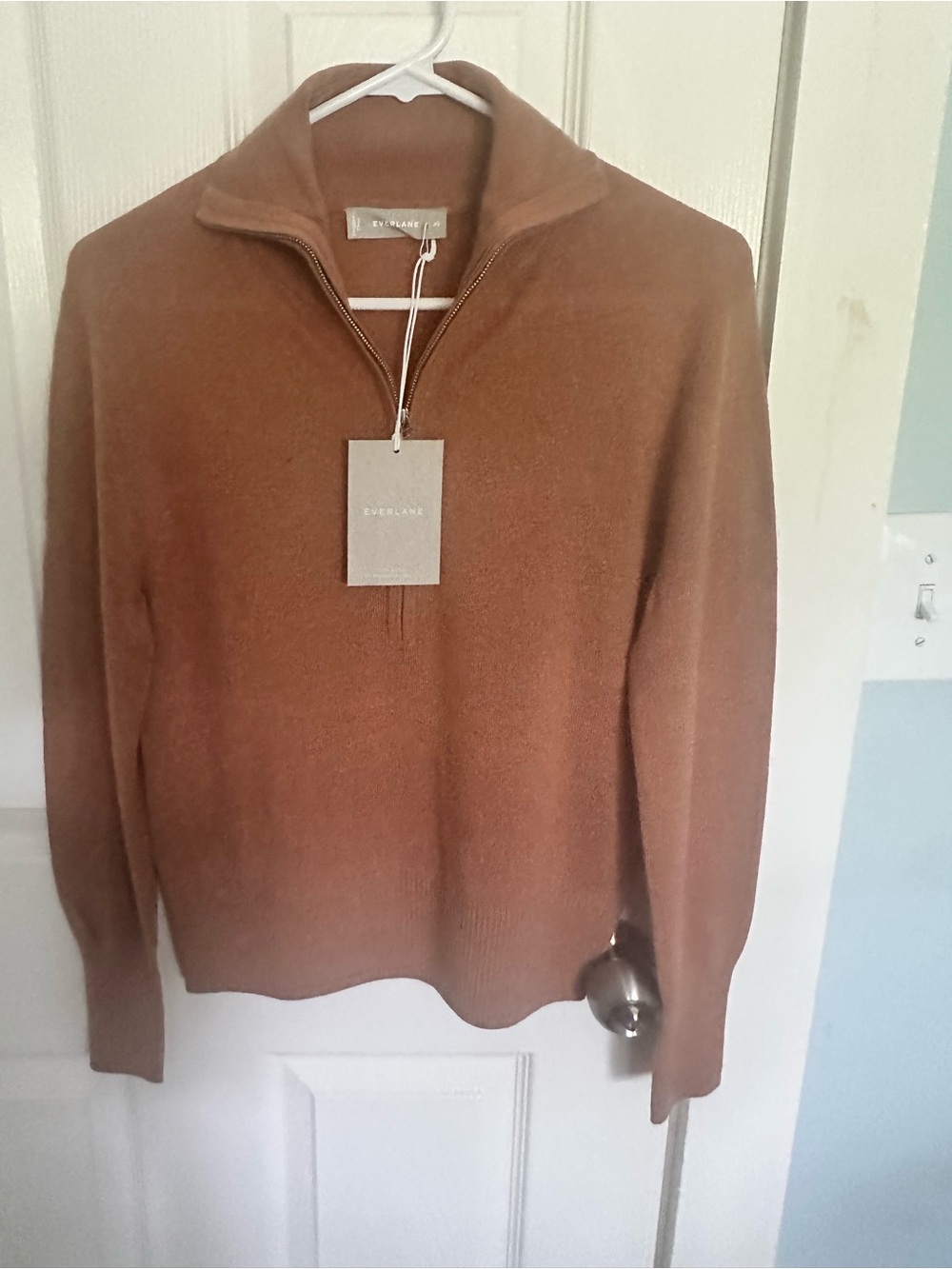 NWT! - Everlane Fine Merino Half-Zip Sweater in Camel Brown